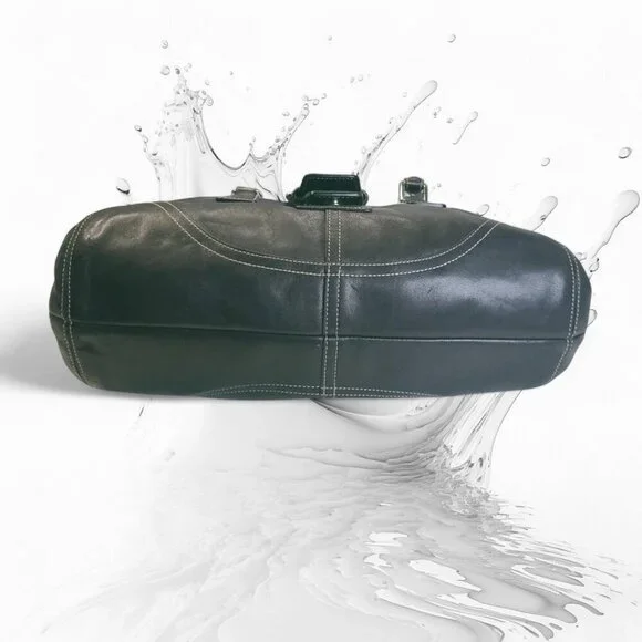 COACH Vintage Soho Flap Satchel in black Y2K - Picture 9 of 10